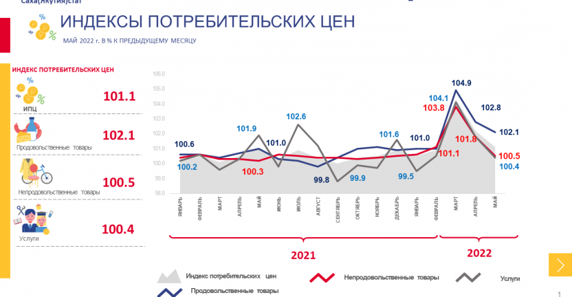 Оперативные данные по индексу потребительских цен за май 2022 года
